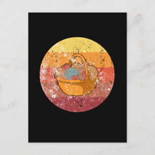 Carte Postale Panier Tricot tricot En Laine