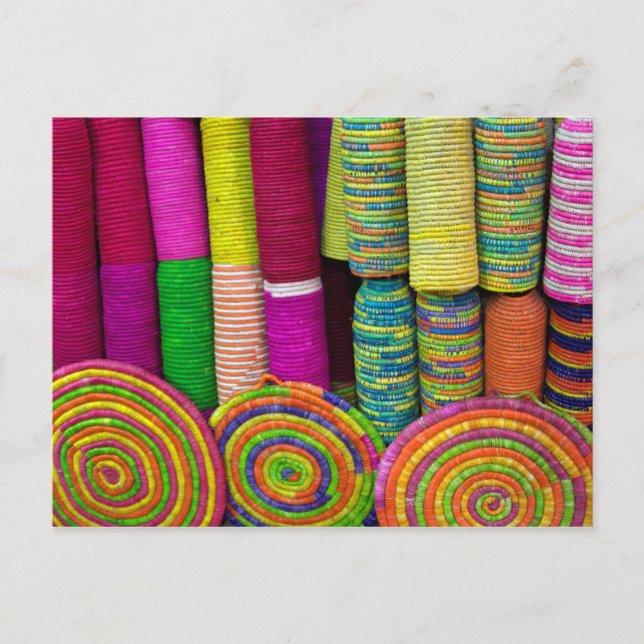 Carte Postale Paniers Colorés Au Marché (Devant)