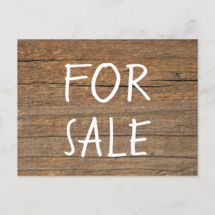 Carte Postale Panneau à vendre manuscrit sur planches en bois