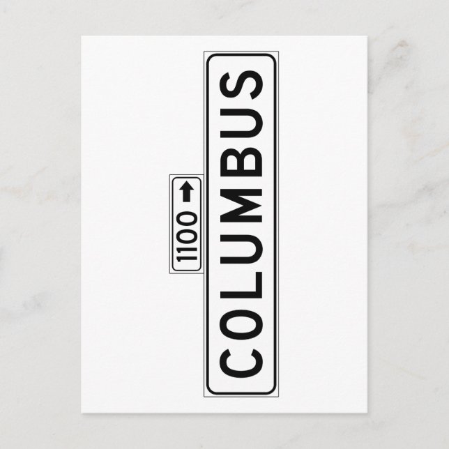 Carte Postale Panneau Columbus Avenue, San Francisco Street (Devant)