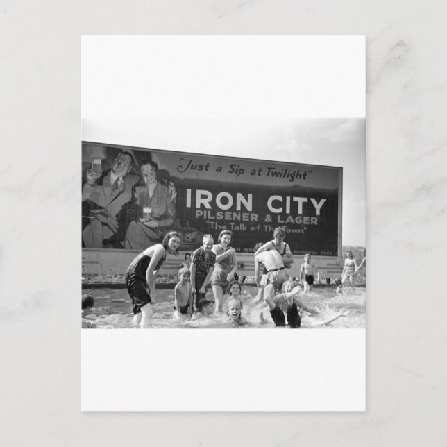 Carte Postale Panneau d'affichage de la bière, 1938 (Devant)