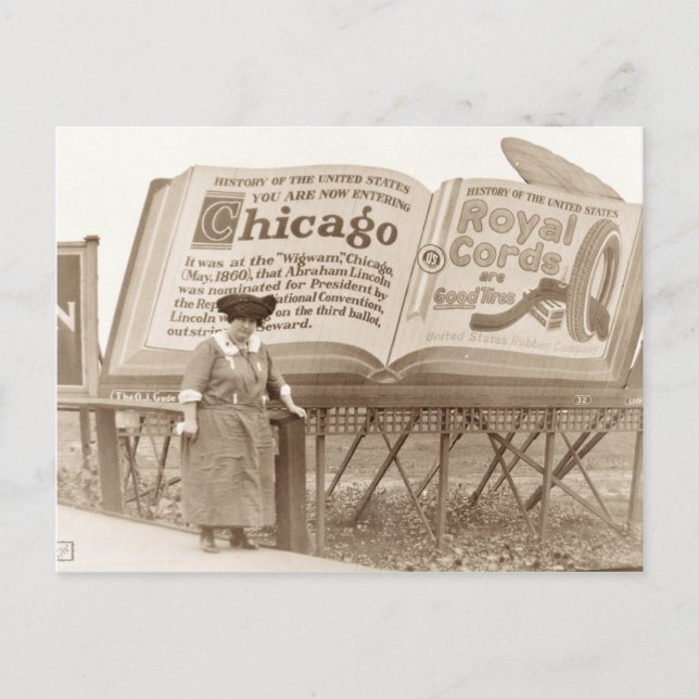 Carte Postale Panneau d'affichage vintage Chicago (Devant)