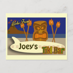 Carte Postale Panneau de barre Tiki personnalisé