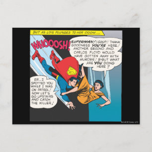 Carte Postale Panneau de BD Superman - Lois Plunges