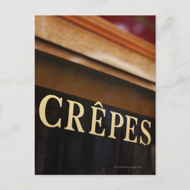 Carte Postale Panneau de crêpes, Paris (Devant)