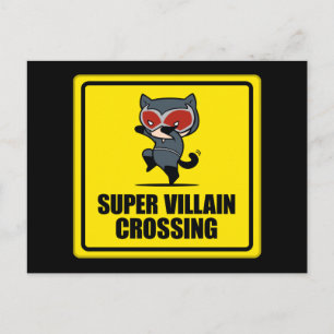 Carte Postale Panneau de croisement Chibi Catwoman Super Villain