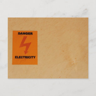 Carte Postale panneau de danger électricité