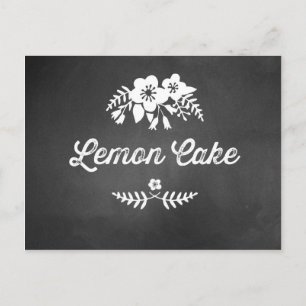 Carte Postale Panneau de la table de dessert de gâteau citron