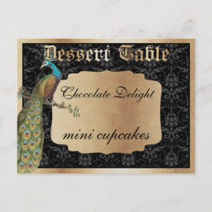 Carte Postale Panneau de la table Peacock Dark Gold Dessert