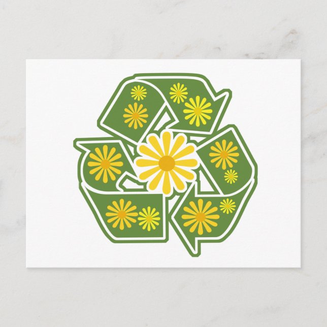 Carte Postale Panneau de recyclage floral (Devant)