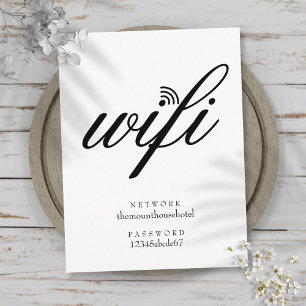 Carte Postale Panneau de réseau et mot de passe Wifi