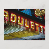 Panneau de roulette Neon au casino, Las Vegas, Nev