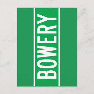 Carte Postale Panneau de rue Bowery, New York