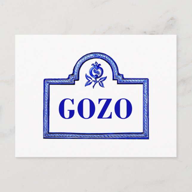 Carte Postale Panneau de rue Gozo, Grenade (Devant)
