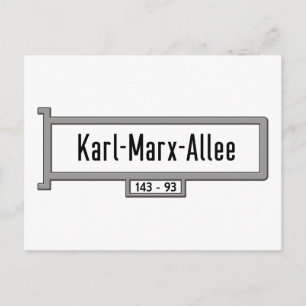 Carte Postale Panneau de rue Karl-Marx-Allee, Berlin
