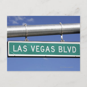 Carte Postale Panneau de rue Las Vegas Boulevard - Le Strip