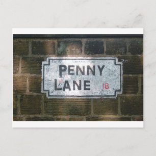 Carte Postale Panneau de rue Penny Lane, Liverpool Royaume-Uni