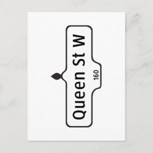 Carte Postale Panneau de rue Queen Ouest, Toronto