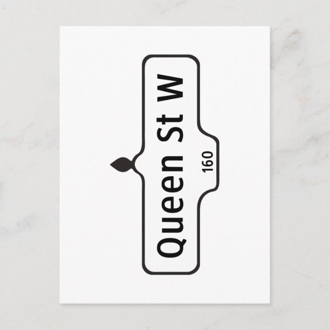 Carte Postale Panneau de rue Queen Ouest, Toronto (Devant)