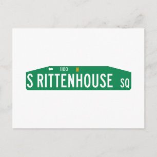 Carte Postale Panneau de signalisation de Rittenhouse Square, Ph