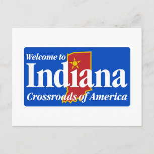 Carte Postale Panneau de signalisation routière Indiana - USA