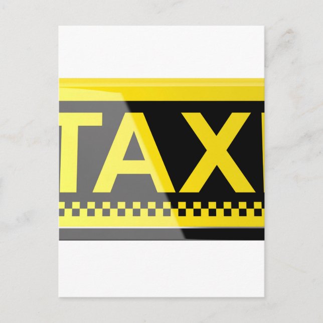 Carte Postale Panneau de taxi (Devant)
