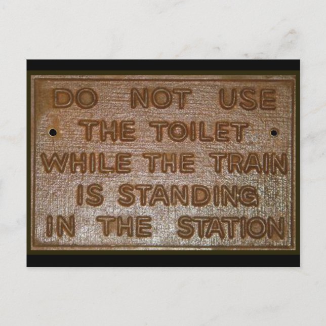 Carte Postale panneau de toilette de l'ancien train (Devant)
