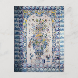Carte Postale Panneau de tuile de Delft de la salle de bains