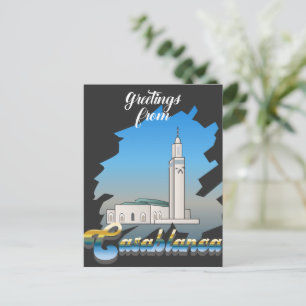 Carte Postale Panneau de voeux de Casablanca