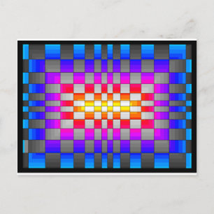 Carte Postale Panneau d'échec Kaleidoscope Arc-en-ciel