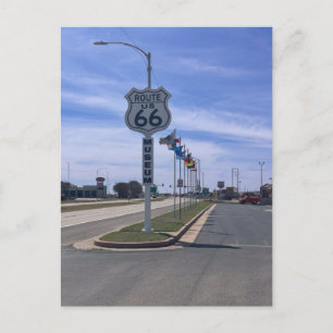 Carte Postale Panneau d'entrée du Musée de la Route 66 avec drap