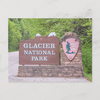 Carte Postale Panneau d'entrée du parc national des Glaciers