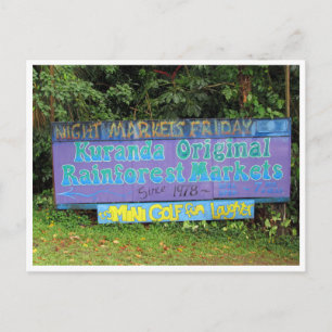 Carte Postale panneau des marchés de kuranda