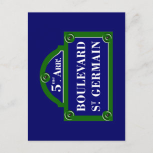 Carte Postale Panneau du boulevard Saint-Germain, Paris