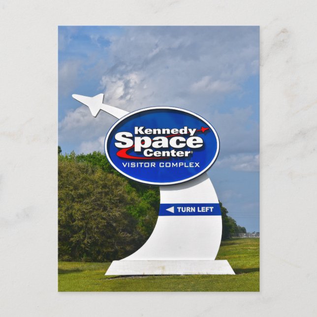 Carte Postale Panneau du complexe de visiteurs du centre spatial (Devant)