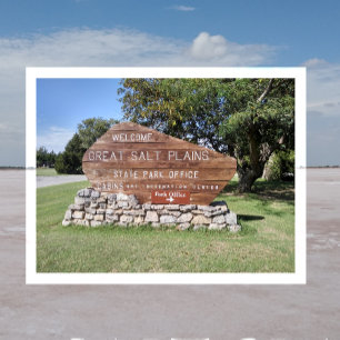 Carte Postale Panneau du Great Salt Plains State Park, Oklahoma