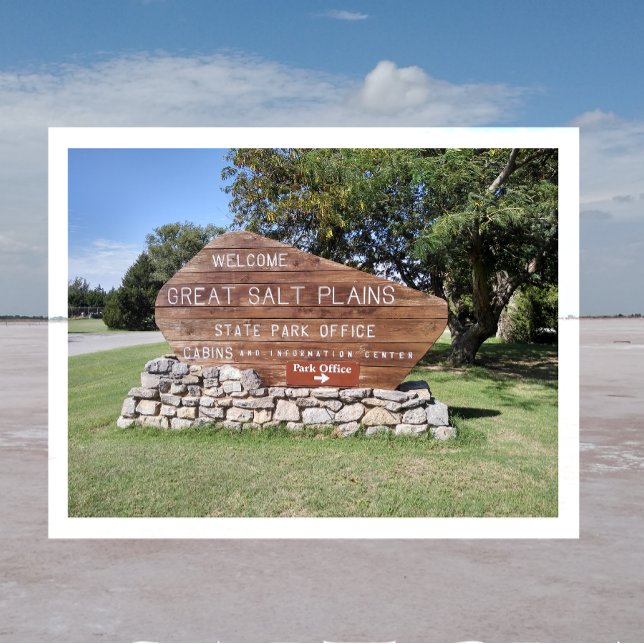Carte Postale Panneau du Great Salt Plains State Park, Oklahoma (Créateur téléchargé)