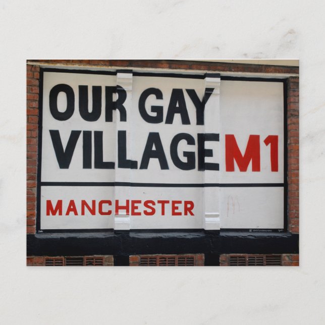 Carte Postale Panneau du Manchester Gay Village (Devant)
