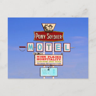 Carte Postale Panneau du Motel Pony Soldier, Tucumcari, N.M.