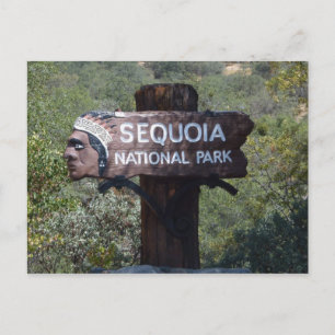 Carte Postale Panneau du parc national de Sequoia "Indian Head"