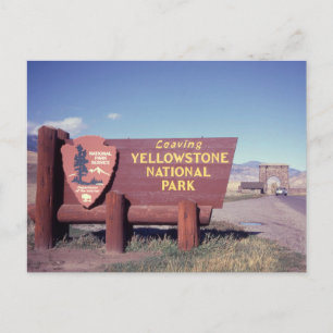 Carte Postale Panneau du parc national Yellowstone