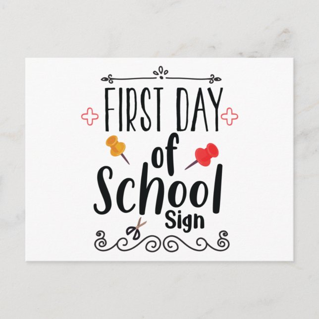 Carte Postale Panneau du premier jour de l'école (Devant)
