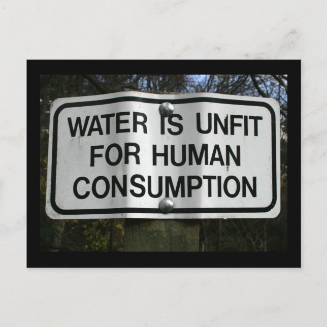 Carte Postale Panneau Eau impropre à la consommation humaine (Devant)