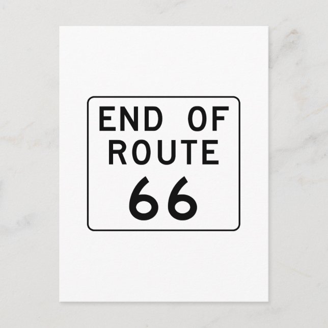 Carte Postale Panneau Fin de la route 66 (Devant)