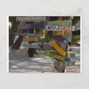 Carte Postale Panneau indicateur Rum Point Grand Cayman
