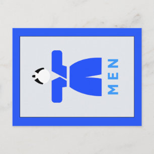 Carte Postale Panneau japonais, toilette homme