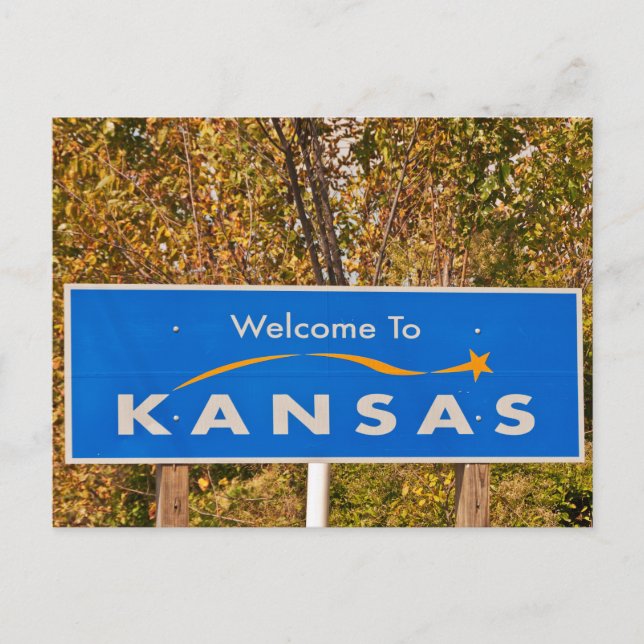Carte Postale Panneau Kansas - Signes d'Etat (Devant)