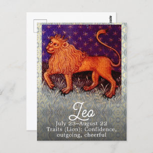 Carte Postale Panneau Lion Zodiac Lion Horoscope Anniversaire