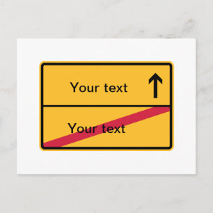 Carte Postale Panneau local allemand, sortie locale