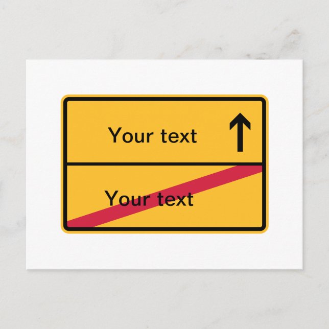 Carte Postale Panneau local allemand, sortie locale (Devant)